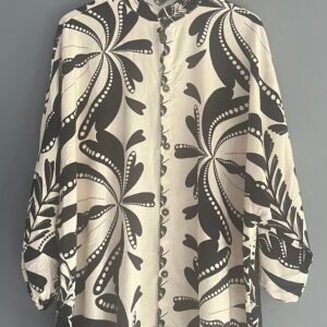 Camisa bufante gola de padre floresta preta