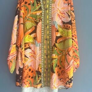 Camisa Manga Bufante, tecido viscose. amazonia